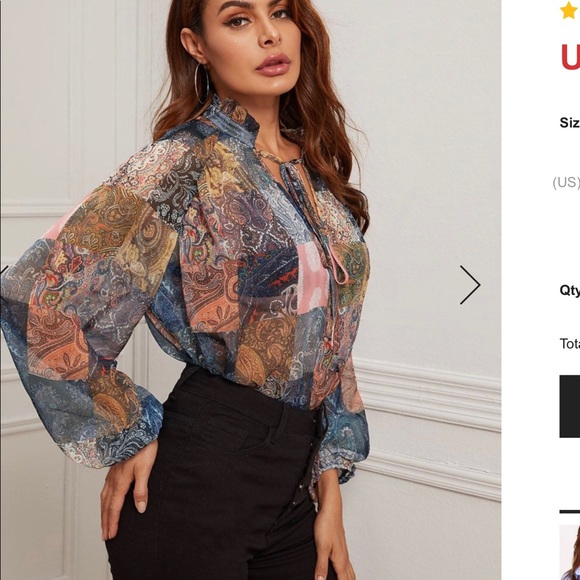 Sheer colorful boho blouse - Picture 2 of 7